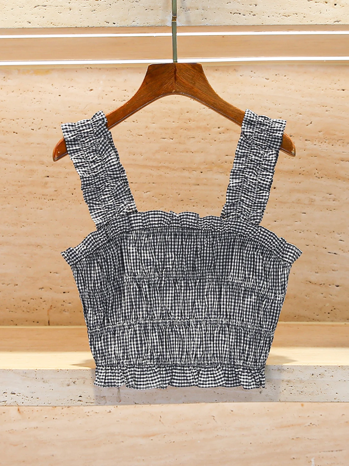 

M Home Nan You High End Women's Summer Design Plaid ort Vest Strap Top Commute Sle Regular Fit ort Length Chinese Origin