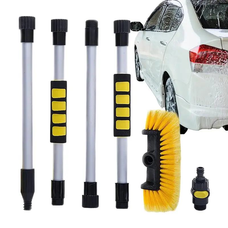 Car Wash Brush Soft Bristle Cleaning Car Wash Brush Head with Hose Attachment Auto Cleaning Dashboard Air Outlet Wheel Wash