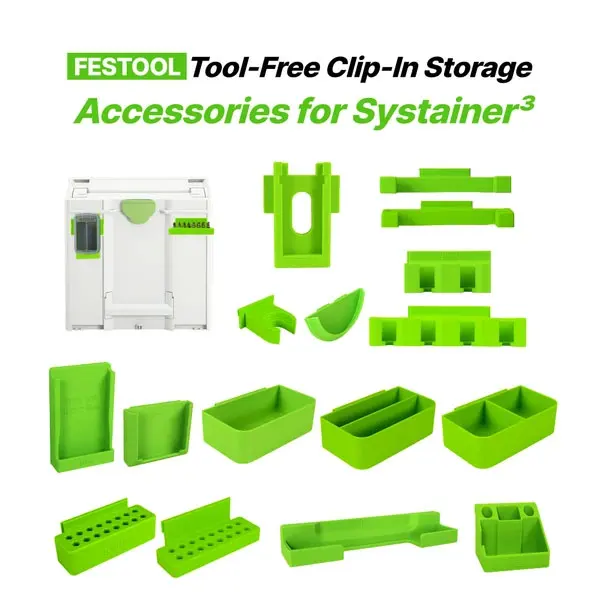 Clip‑In Storage Tray Compatible with Festool Systainer SYS2 SYS3 Modular Tool Box Accessory Organizer for Workshop