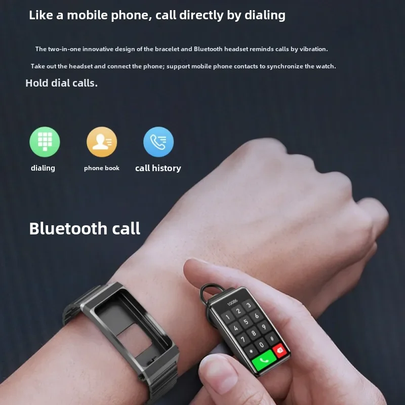 K88 Intelligent Bluetooth Earphones Smart Bracelet Two-in-one Separate 1.57 Full Touchscreen Waterproof Bluetooth Call Music Nfc