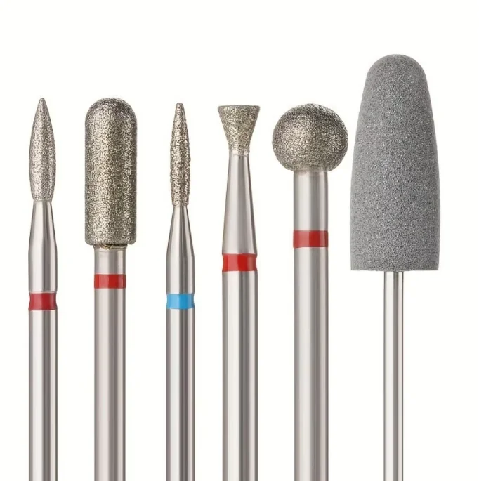 6-teiliges/7-teiliges Diamant-Elektro-Nagelfeilen-Maniküre-Set, Bohrer-Bits zum Polieren der Nagelhaut, Acryl-Entfernungs-Schleifkopf für die Nagelpflege