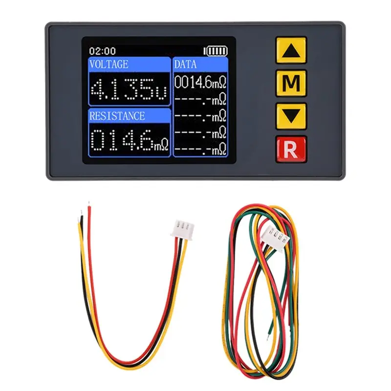[ABFI!】 18650 Battery Tester, AC 4-Wire Method 1.77-Inch TFT Colour LCD Screen Panel Mount Battery Resistance Tester