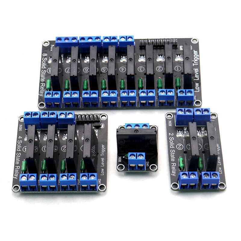 1/2/4/8 Channel 5/12V Solid State Relay Module Low Level Trigger DC Control AC with Fuses 250V 2A Relay SSR AVR DSP for arduino