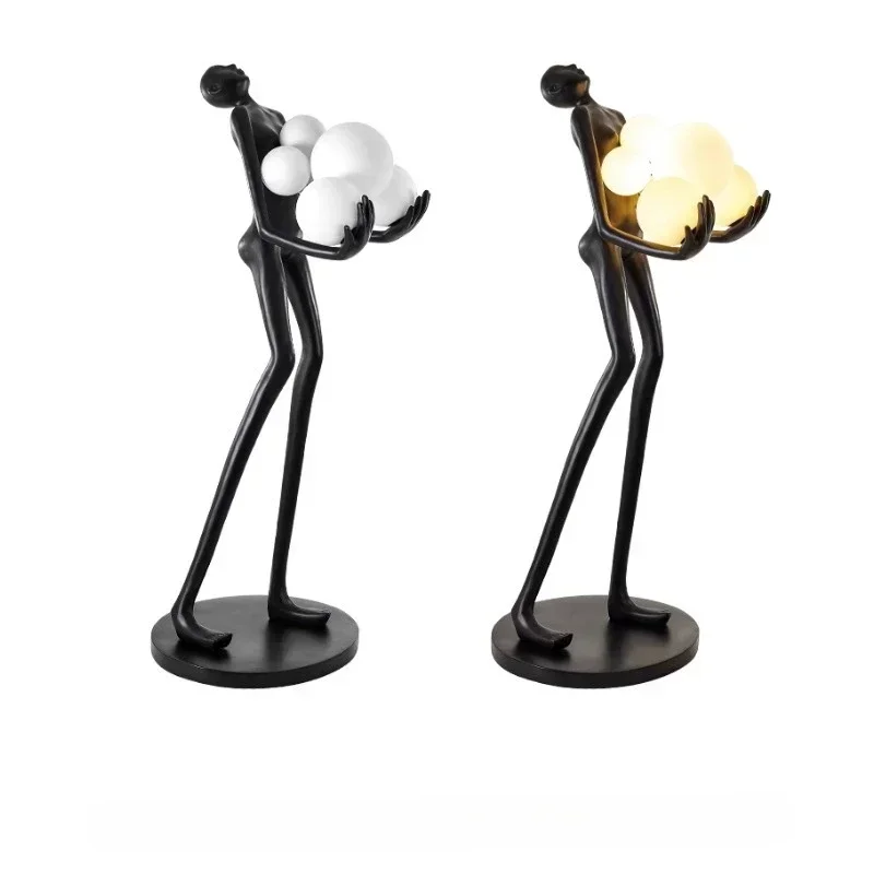 Abstract figure floor-to-ceiling sculpture Hotel lobby welcome ornament Model room decoration Sales office Entrance installation