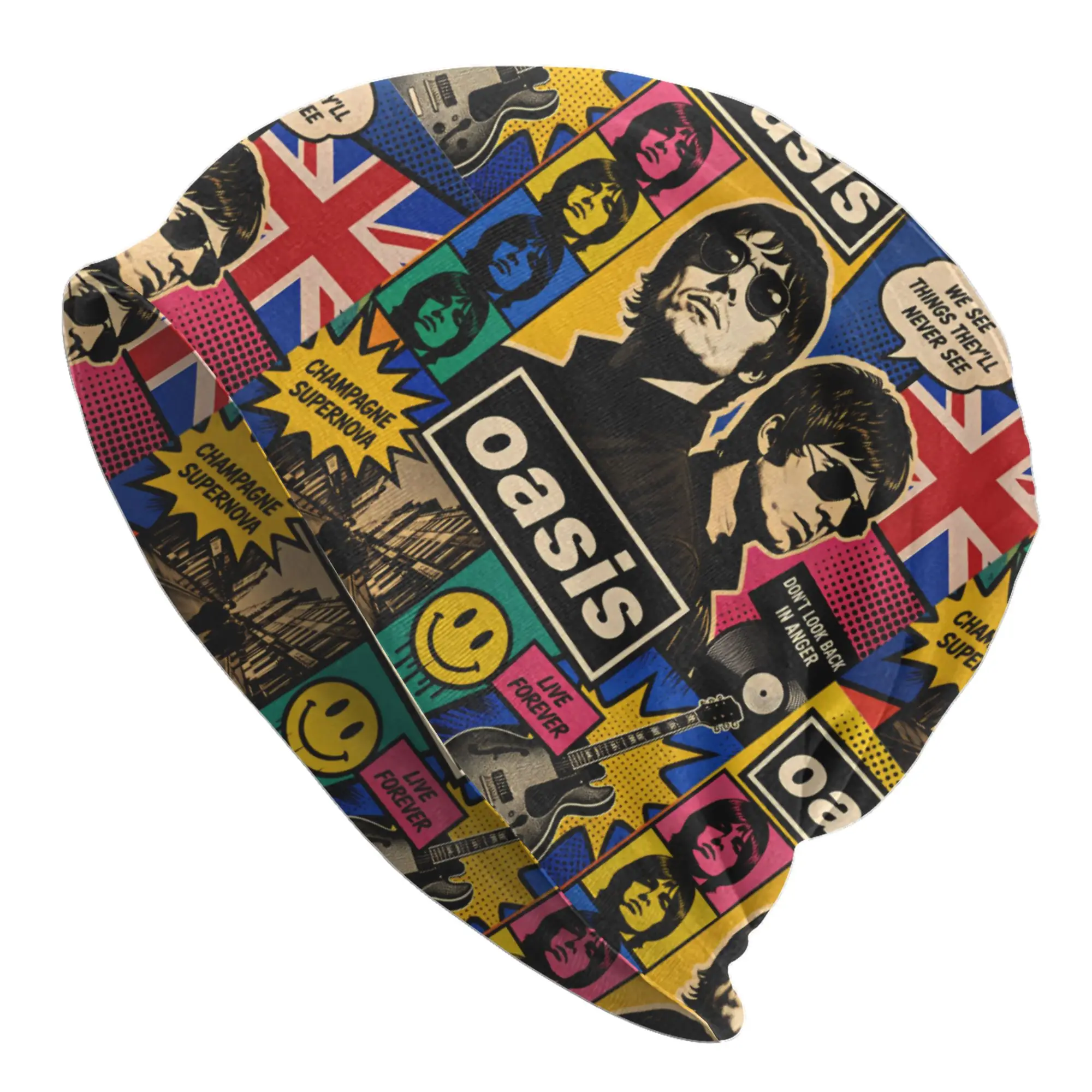 British Music Definitely Maybe  O-Oasis Bonnet Hats  Hip Hop Knitting Hat For Women Men Winter Warm  Skullies Beanies Caps