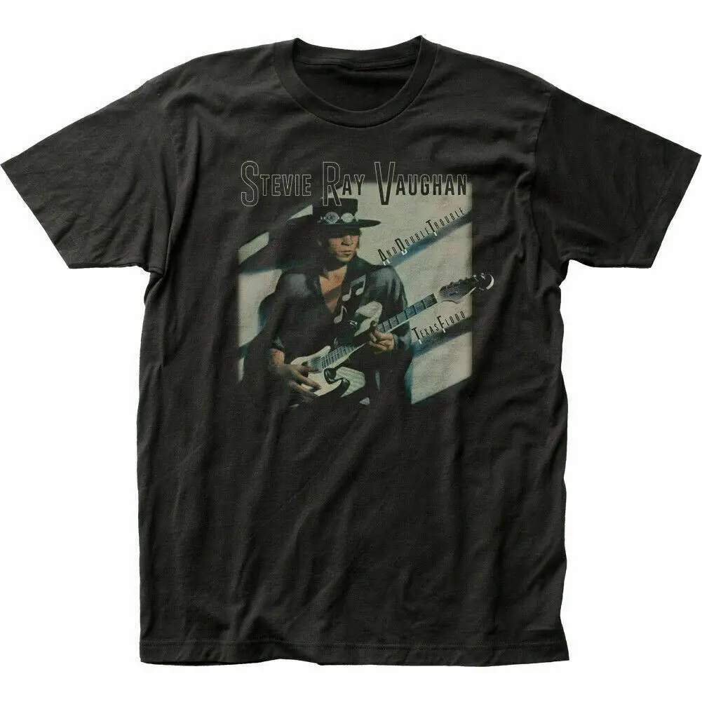 Stevie Ray Vaughan Texas Flood T Shirt Mens Licensed Rock N Roll Retro Tee Black