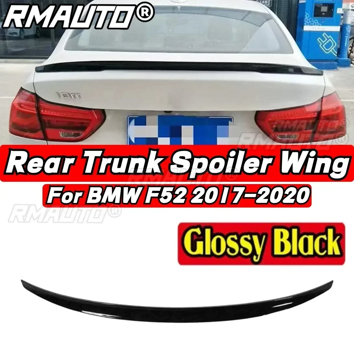 Car Rear Trunk Spoiler Glossy Black P Style Car Rear Spoiler Wing For 2017-2023 BMW 1 Series F52 120i Car Accessories