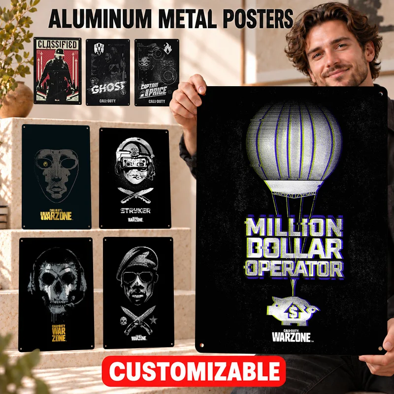 Call of Duty Aluminum Posters Bold Decorative Graphic Streamer Studio Wall Art Customized Metal Sign Thoughtful Collector Gift
