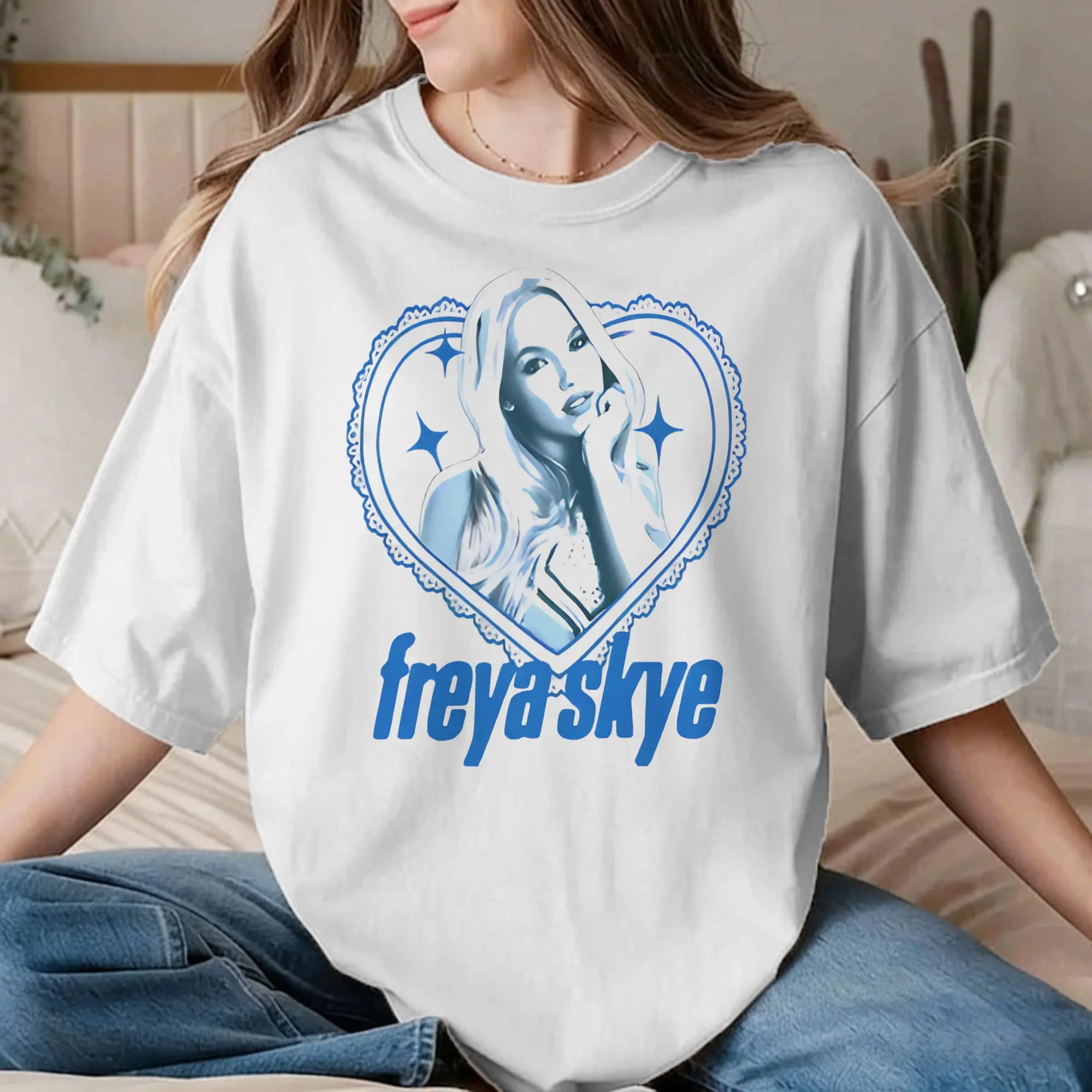 Vintage Freya Skye  T-Shirts Men Women  Creative 100% Cotton Tee Shirt Crew Neck Short Sleeve T Shirt Printed Clothes