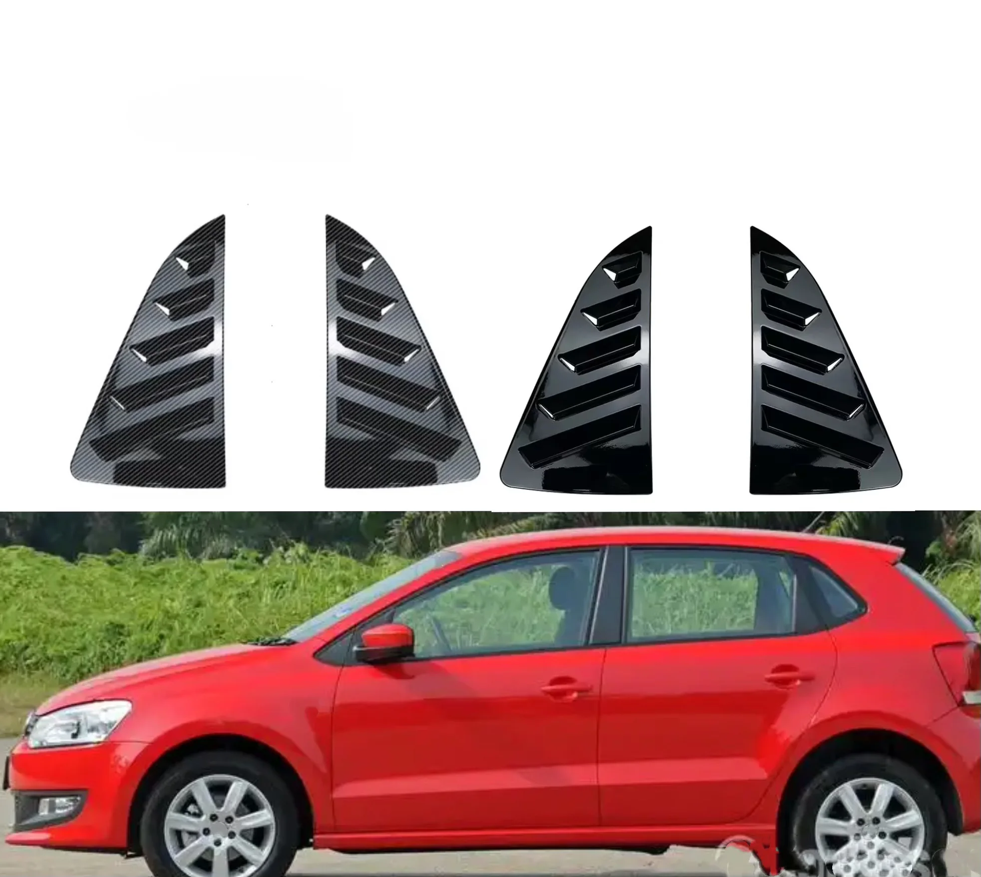 Car Rear Window Shutter Cover Fit For Volkswagen VW Polo MK5 6R 6C 2011-2018 Trim Window Louver Side Vent Trim