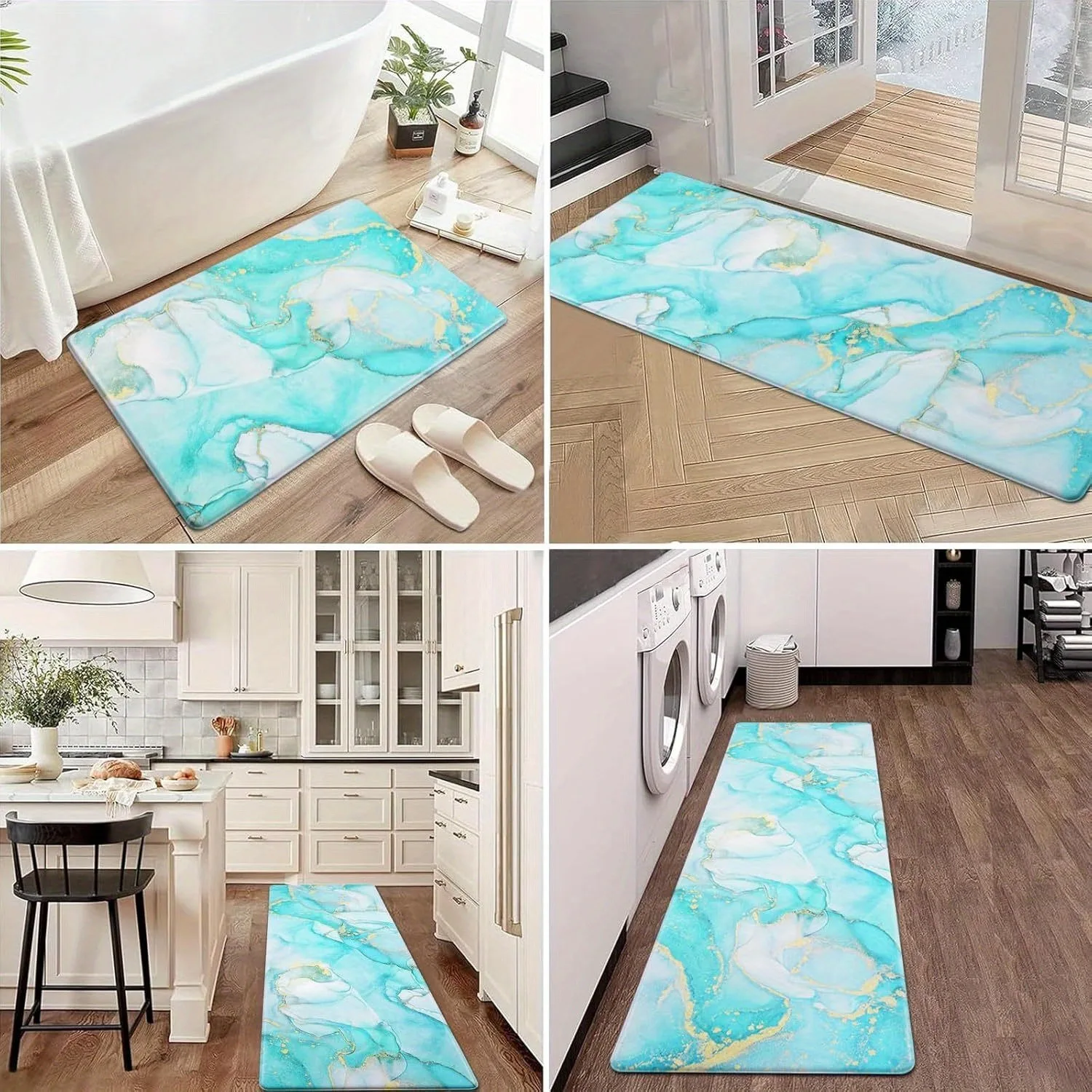 

1PC Floor Tile Pattern Kitchen Rug Non-Slip Door Mats Pop design Bathroom Rug Bath Mat Carpet for Home Sink Laundry Decor