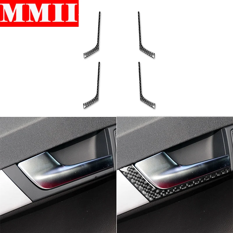 

Real Carbon Fiber Sticker Car Accessories Car Door Bowls Door Handle Frame Strip Interior Trim Cover For Audi A3 S3 8P 2006 2007