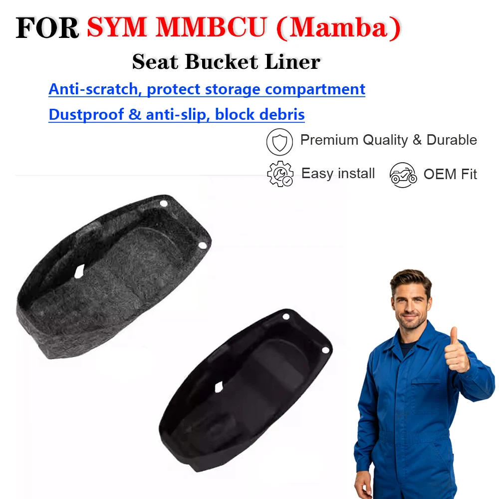 For SYM MMBCU Mamba Seat Storage Bucket Protector Liner Mat Revestimiento cubo asiento moto