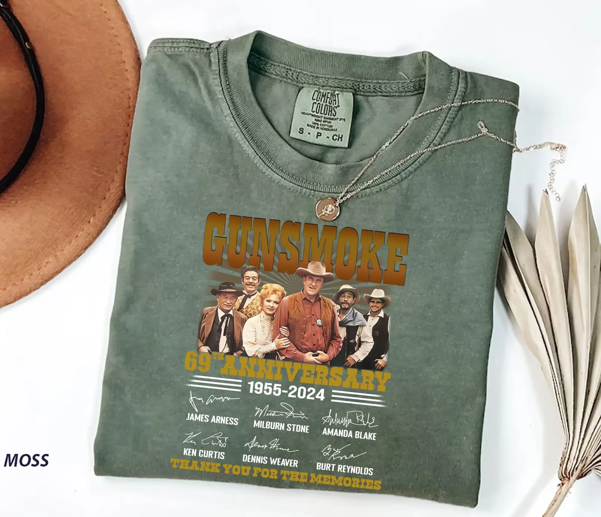 Comfort Colors Gunsmoke T Shirt Movie 69th Anniversary Thank You For The Memories Matt Dillon