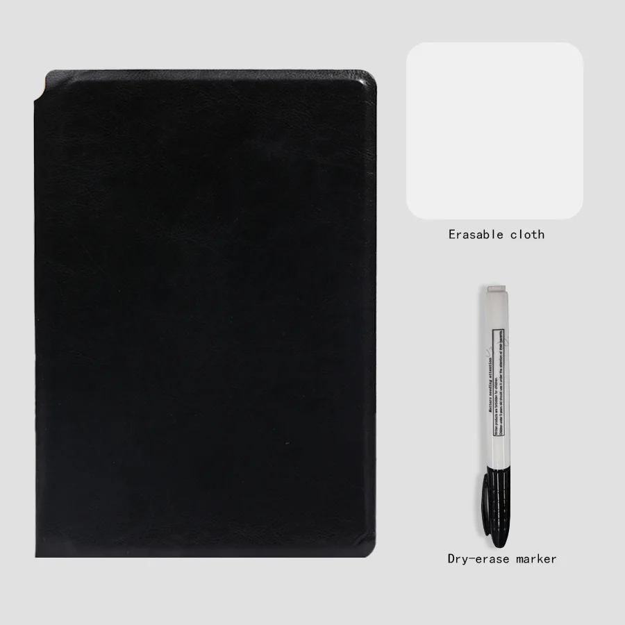 A5 herbruikbare whiteboard-notitieboekjesset met whiteboard-pen Wisdoek Lederen memoblok Weekplanner Draagbaar stijlvol kantoor