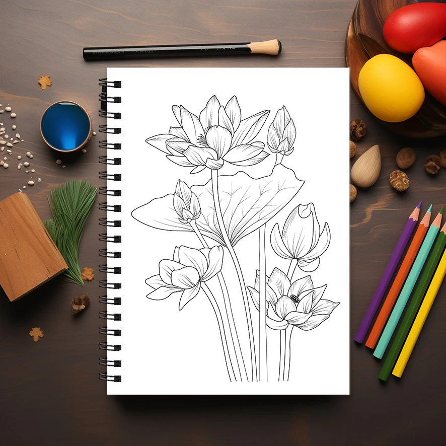 Adult Coloring Book - 8.3x 11.2 Inch 22 Page Coloring Book - Helps Reduce Stress and Ease Emotions