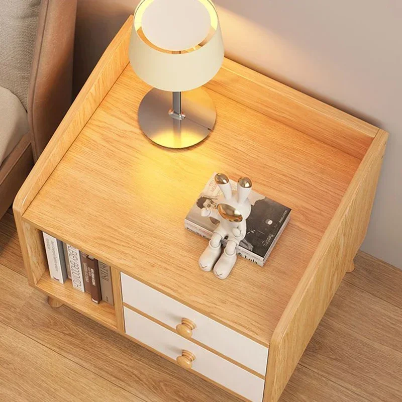 Small Storage Headboards Nightstand Cabinet Bedroom Bedside Tables End Two Drawers Mesita De Noche Dormitorio Home Furniture