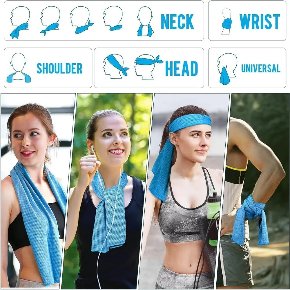 Breathable Cooling Towel Quick Drying Lightweight Microfiber Towels Ultra Soft Sunstroke Prevention Yoga Swimming Gym Towel