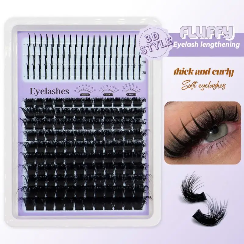 Lash Clusters Long Lash Spikes Volume Individual Lashes  No Smudge Cluster Lashes Professional Lash Kit - view 3
