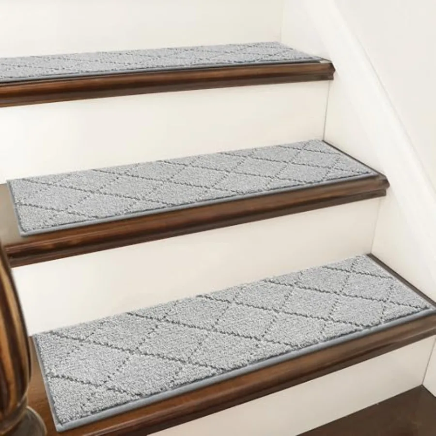 

Edging Stair Treads Non-Slip Carpet Mat 28inX9in Indoor Stair Runners for Wooden Steps Edging Stair Rugs for and Dogs 100 Polye