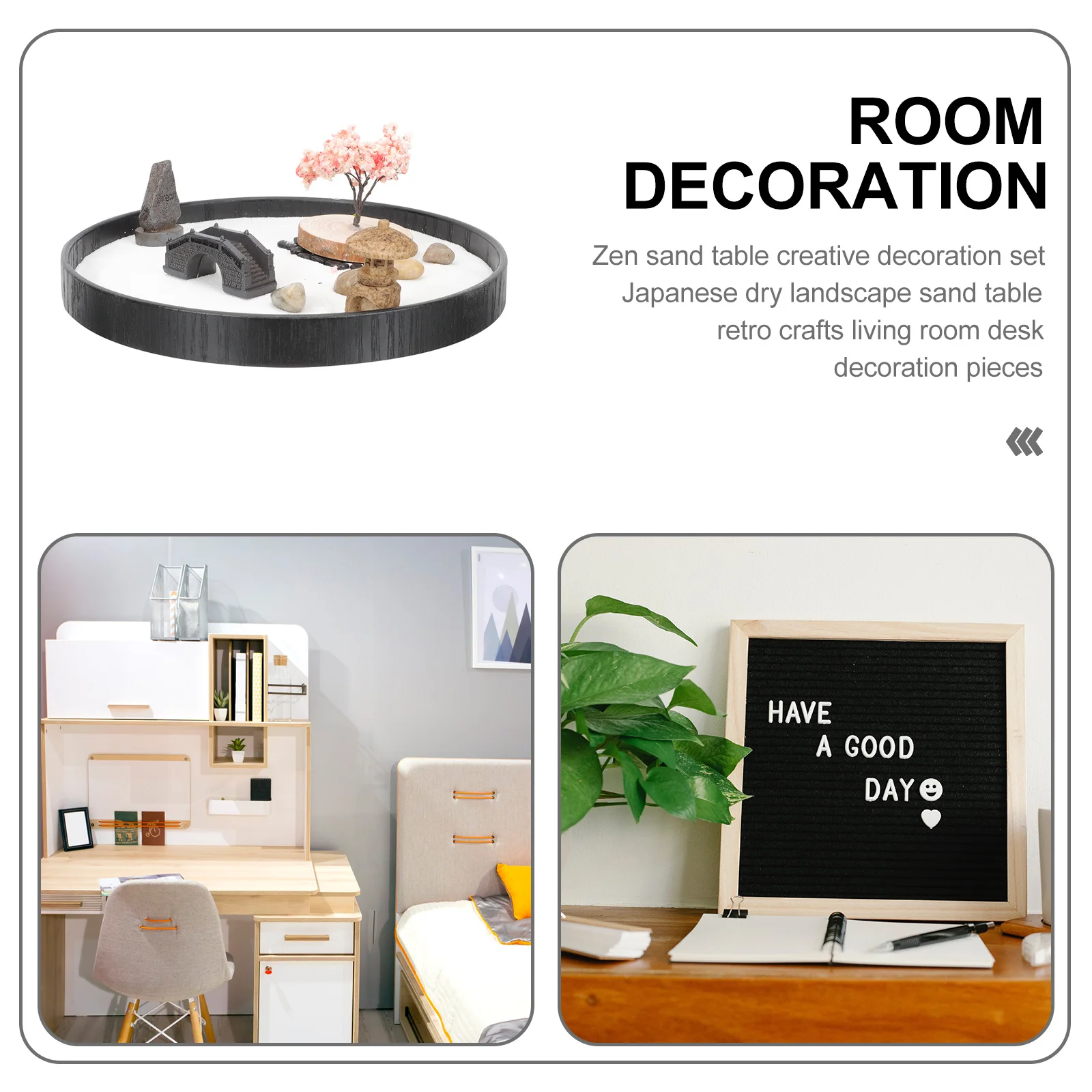 

1 Set Zen Sand Table Decoration Miniature Indoor Garden For Desk Meditation Decor Desktop Adornment Sandbox Ornament Home Office