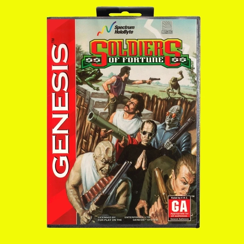 Soldiers Of Fortune MD Game Card 16 Bit with US Box for Sega Megadrive Genesis Video Game Console Cartridge