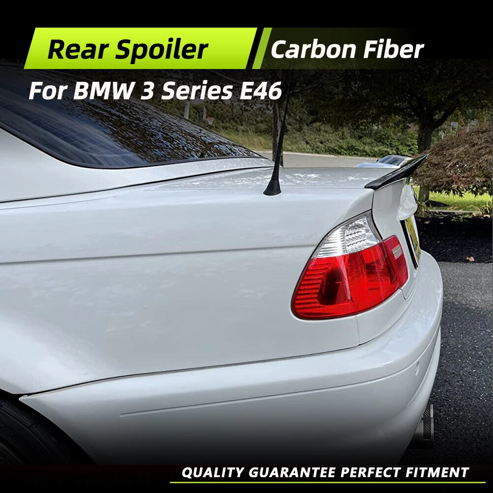 

Car Rear Trunk Racing Spoiler for BMW 3 Series E46 M3 Car Rear Boot Lid Highkick Duckbill Spoiler Wing Body Kits Carbon Fiber