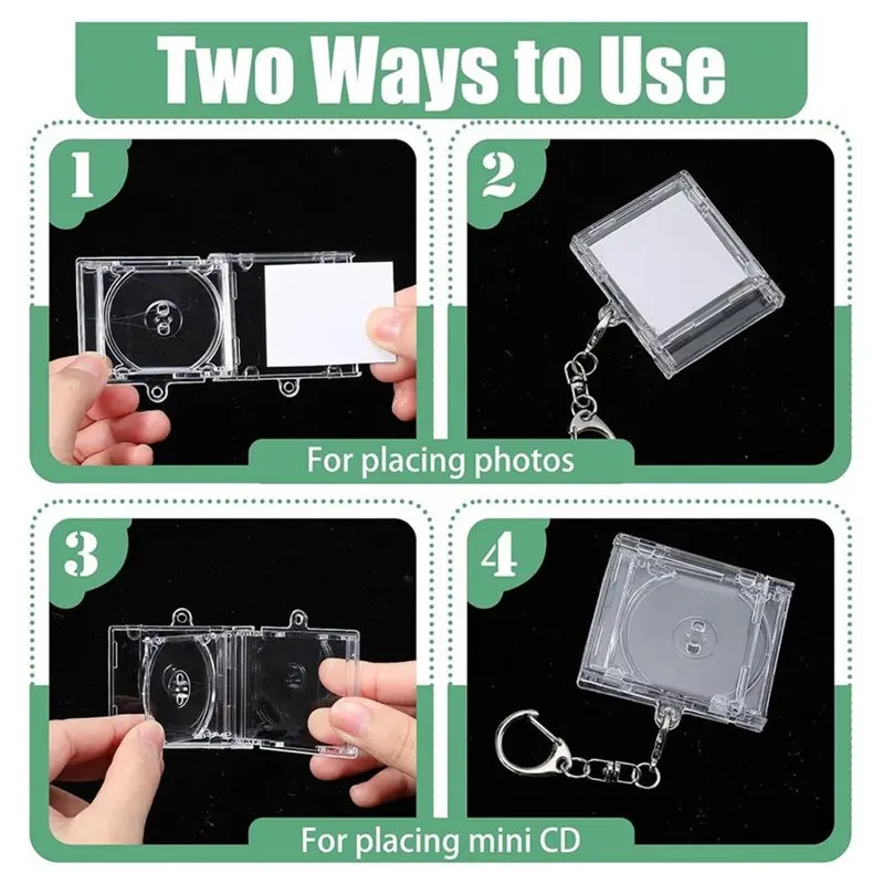 [NEW A09R!】 Cd Holder Keychain With Lobster Clasp Clear Plastic Compact Disc Holder Cd Case Holder