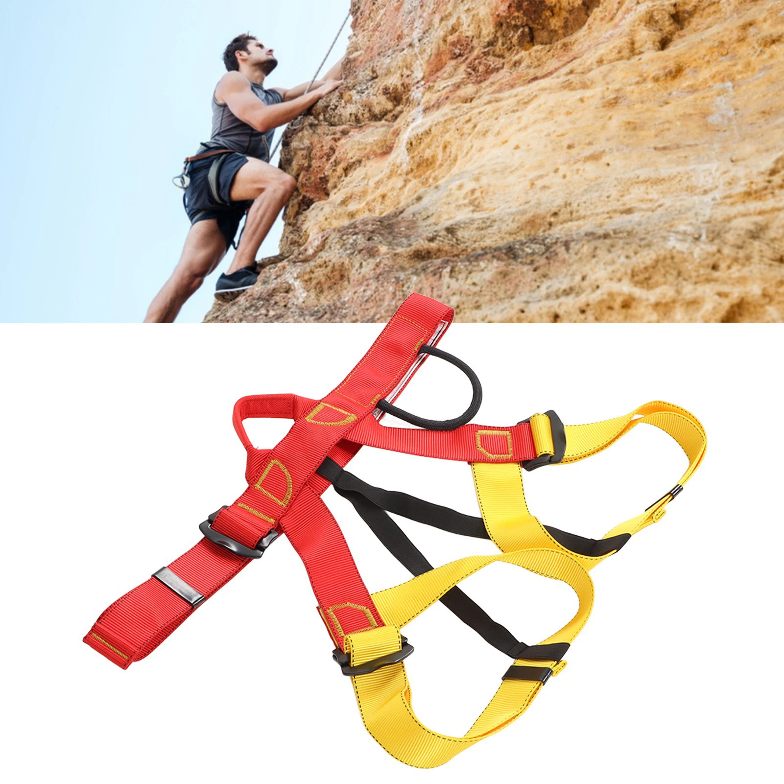 반신 안전 하네스 조절 가능 미끄럼 방지 장갑 충격 흡수 안전 로프 등반용 비상용