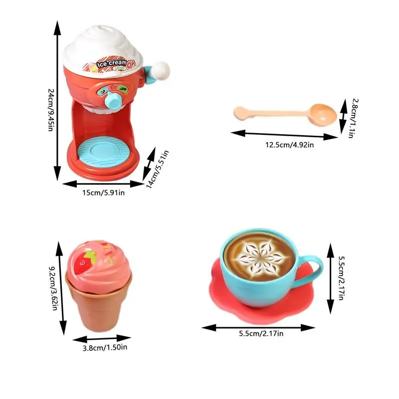 Colorful Ice Cream Pretend Play Food Kitchen Toys Set Educational Children Imitation Game Kids Preschool Learning Toy Girls Gift