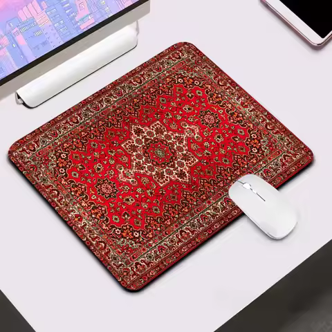 Retro Persian Mouse Pad Locking Edge Computer Keyboard Mat Square Gaming Office Rug Mousepad PC Small Keyboard Table Mats