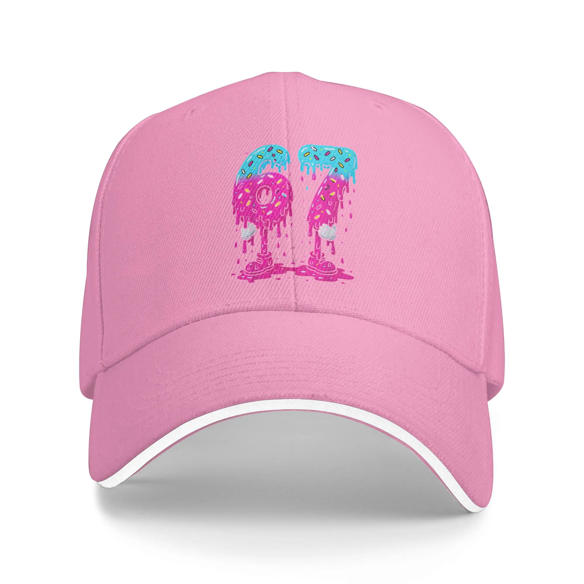 Six Seven Ice Cream Drip Sports Cool Meme 67 Funny Number Baseball Caps Hip Hop  Sandwich Cap Men Women Breathable Dad Hat