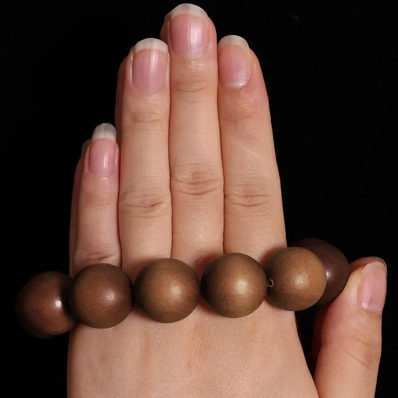 Natural Deep Water Sandalwood Fragrance Indian Old Sandalwood Black Meat Hand String Buddha Beads Bracelet