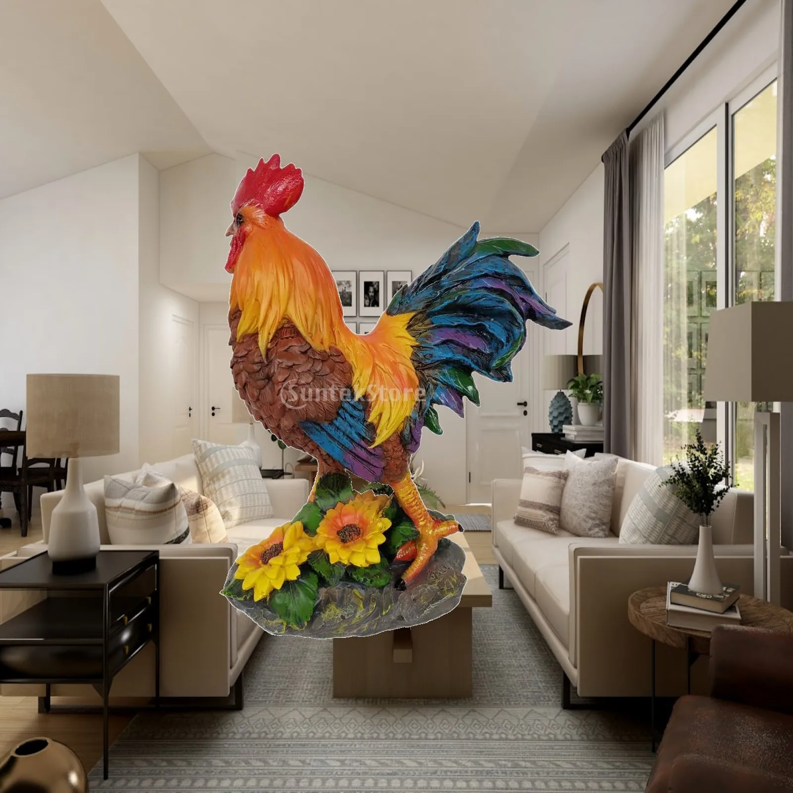 Simulation Rooster Model Decor Lifelike Animal Statue Gardening Accessories and Decoration for Patio