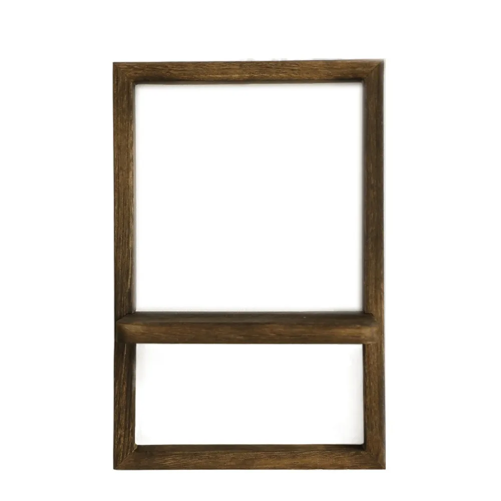 

Practical Wood Wall Hanging Shelf Handmade Simple Wooden Display Shelf Decorative Door Frame Shaped Flower Pot Shelf for Home