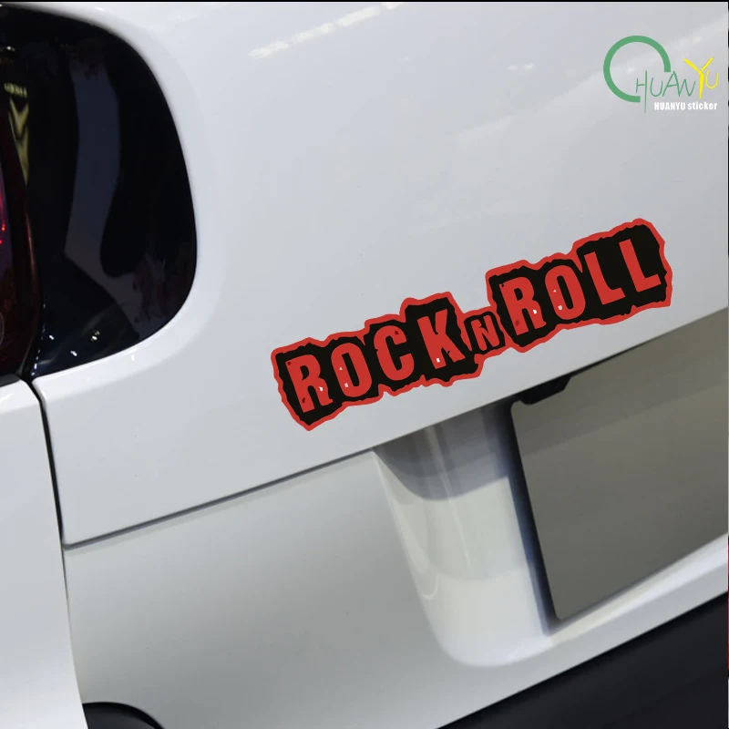 Red Text Rock N Roll Personalized Creative Car Sticker JDM Long Strip Body Decoration Decal