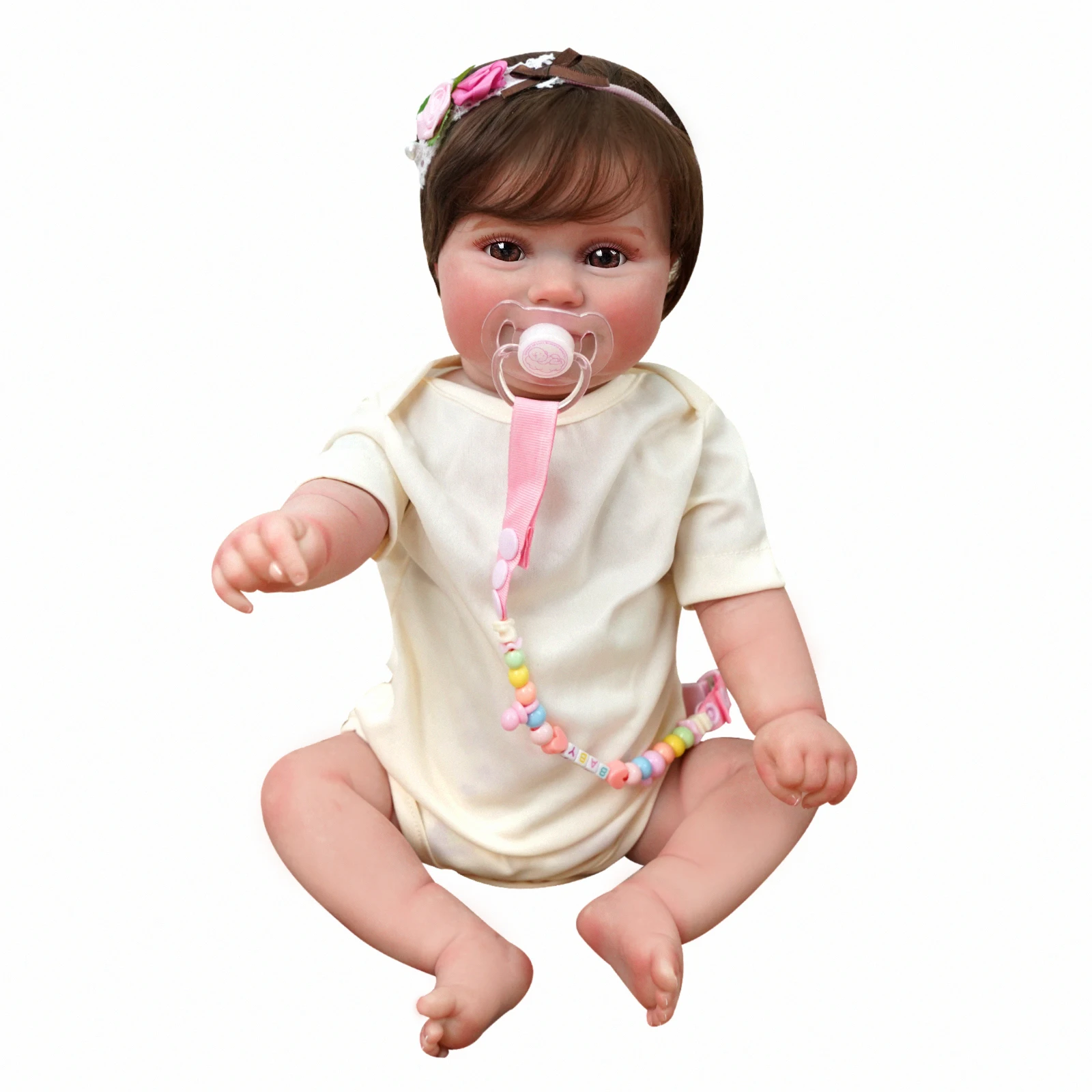 22 Inch Levensechte Reborn Baby Poppen Zwart Meisje Afro-Amerikaanse Pasgeboren Met Teddyspeelgoed En Zonnebloem Kleding Cadeau Set Voor Kinderen 3 +