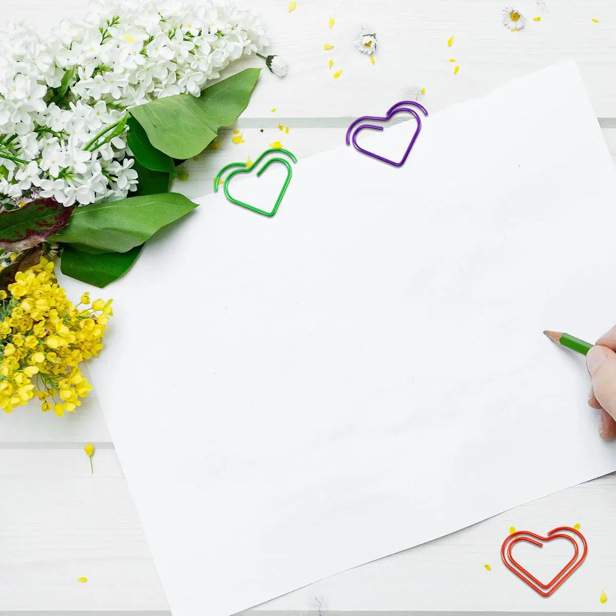 12 Pcs Heart Shaped Metal Paper Clips Cute Creative Bookmark Office School Supplies Gift Students Children