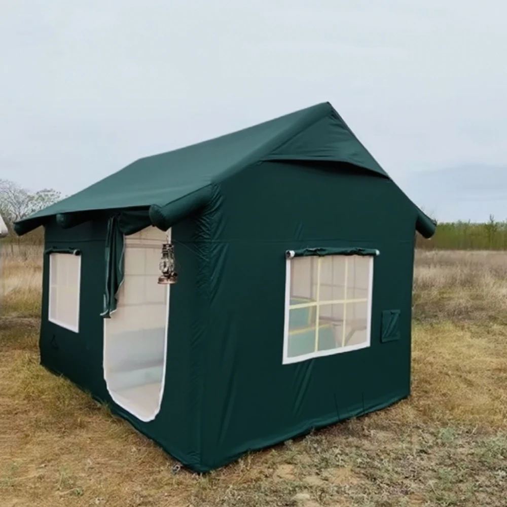 Tenda gonfiabile portatile automatica a configurazione rapida per 3-4 persone Tessuto Oxford resistente alle intemperie per campeggio all'aperto