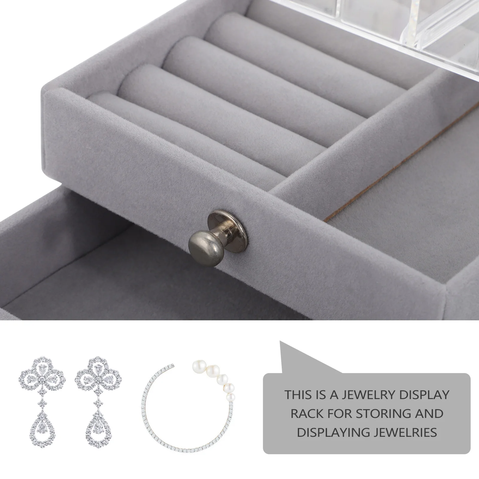 

1 Set Jewelry Display Storage Box Earring Rack Necklace Stand Bracelet Holder Desktop Organizer For Home Jewelry Stores Durable