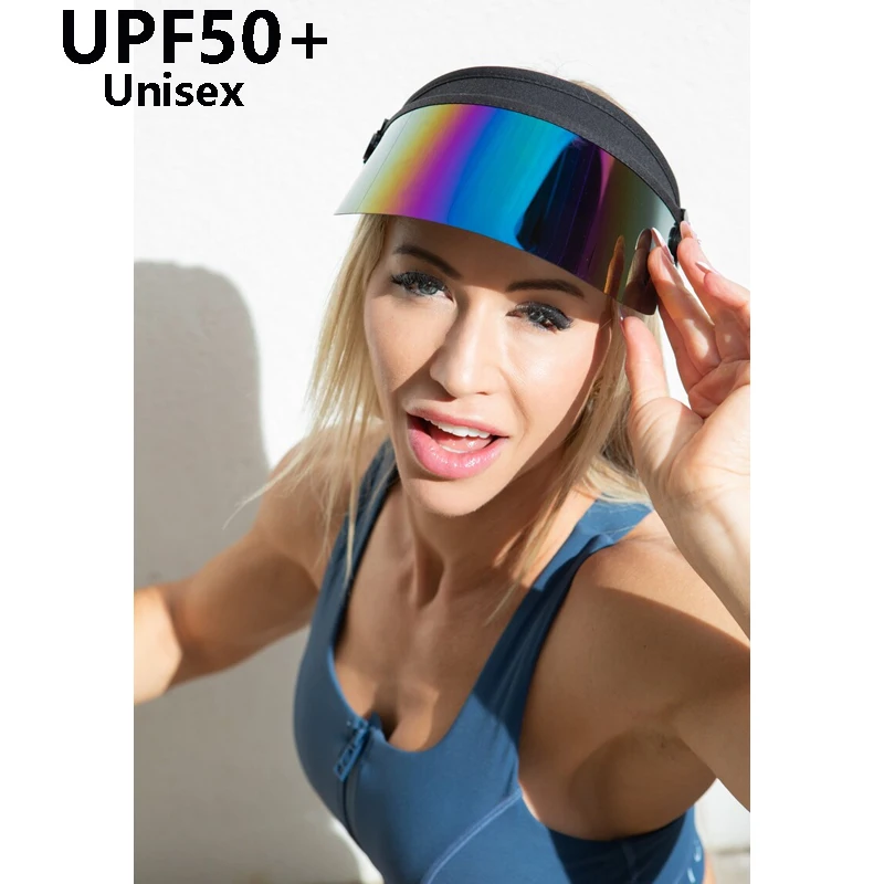 

Summer Fashion Men's and Women's Golf Hat Adjustable Mirror Shiny Cool Water Sports Sun Visor Outdoor Fishing Cycling Sun Hat