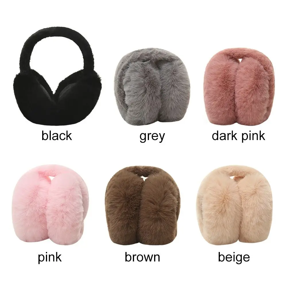 Portable Cold Protection Soft Plush Earmuffs Outdoor Women Men Foldable Earflaps Faux Fur Winter Warm Ear-Muffs