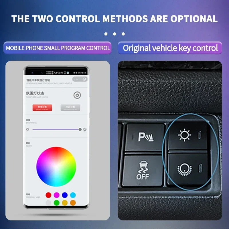 

For Honda 11-generation civic 2022 70colors Led Ambient Light Car Interior Atmosphere Light Inter Car Light Decorate Lamp