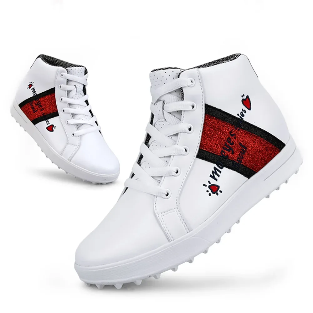 PGM golf shoes, women's high top inner height increasing shoes, waterproof, soft microfiber material