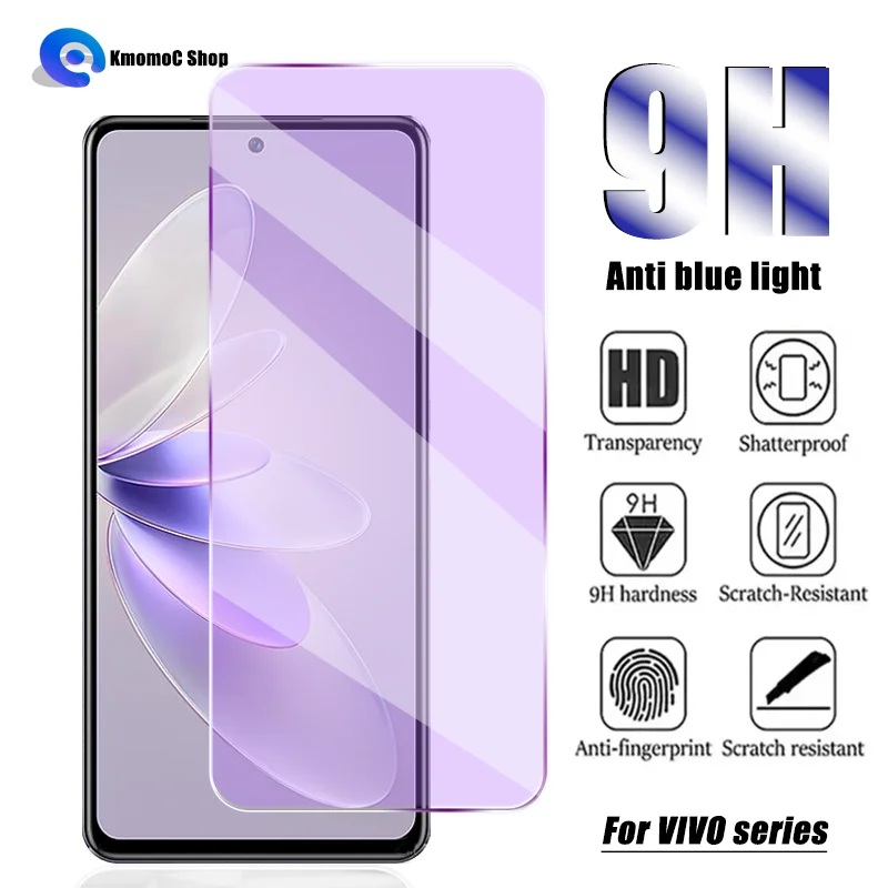 Anti Blue Ray Light Tempered Glass For VIVO V30 Lite V29e V27e V25 V25e V23 V23e V21 V21e V20 Pro 4G 5G Screen Protector