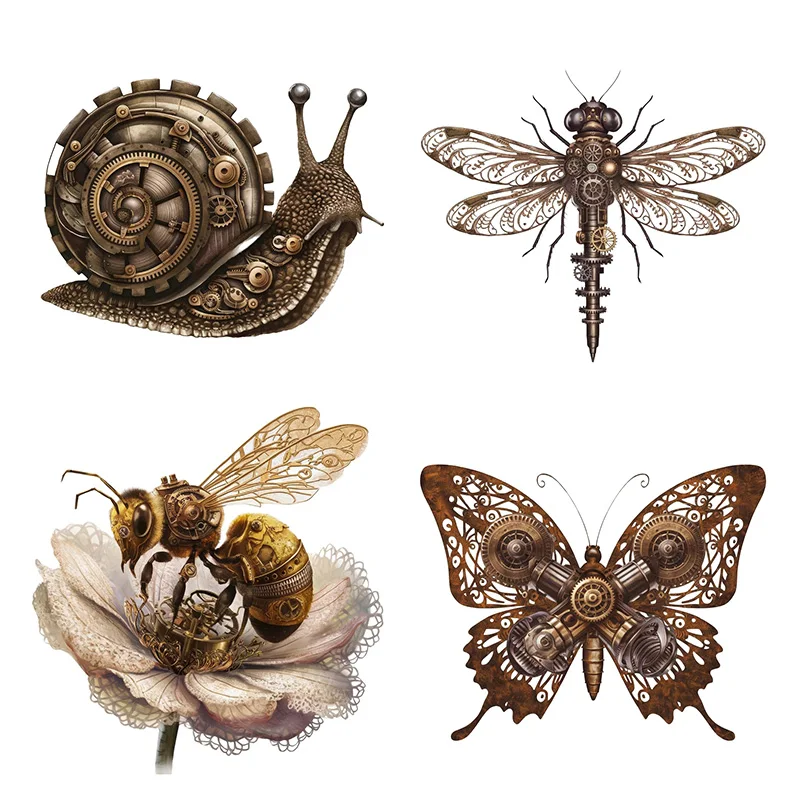 Steampunk Insect Sticker, Creative Wall Stickers for Bedroom Entryway Living Room Porch Decoration ,Self-Adhesive Wall Decals