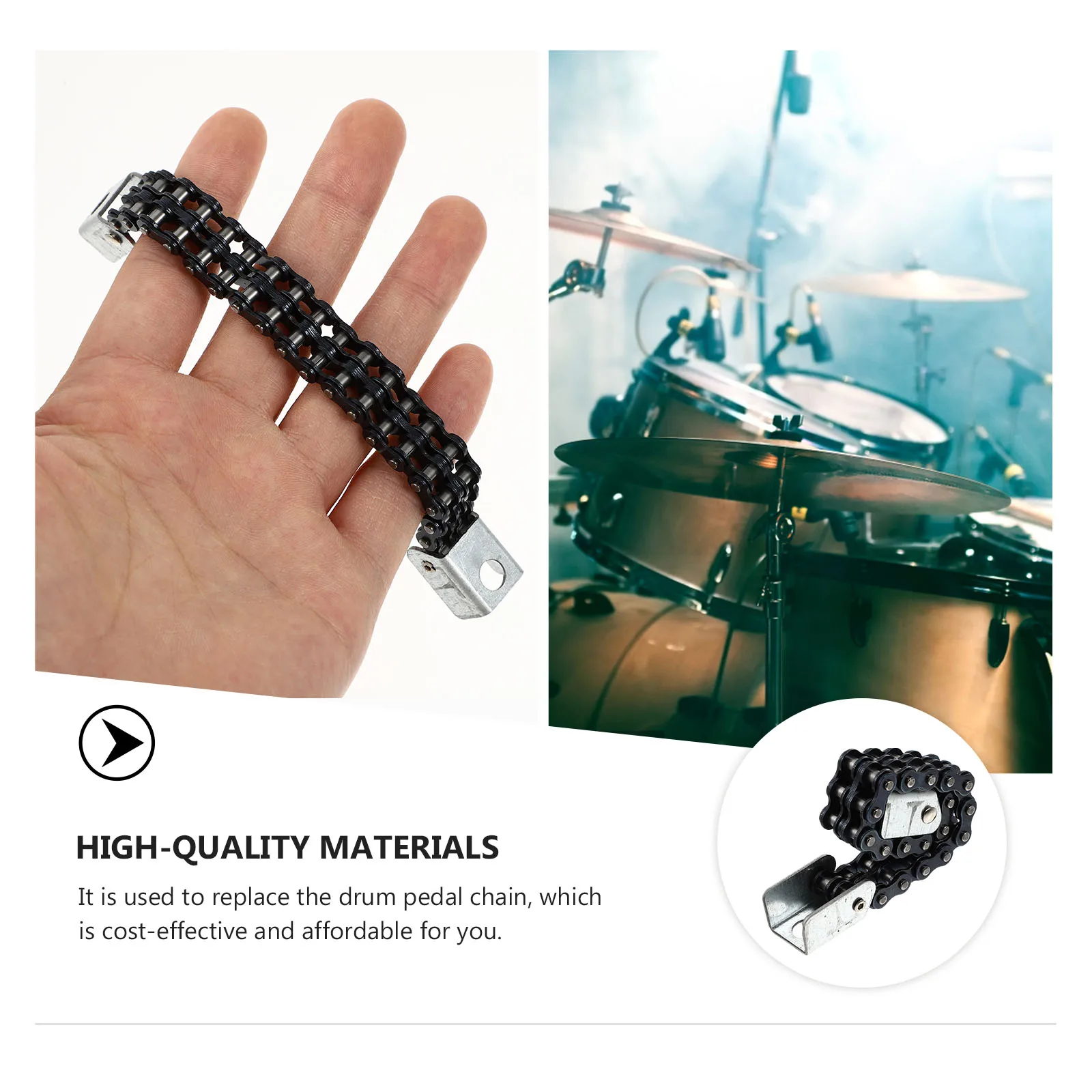 

Sturdy Durable Drum Kit Hammer Chain Rust-Proof Iron Replacement Easy Install Useful Pedal Tool Drum Pedal Accessory Affordable