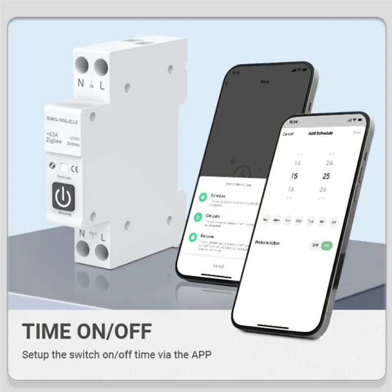 AC56-TUYA 63A 1P+N Zigbee Smart Circuit Breaker With Metering Smart Home Wireless Remote Control Smart Life Alexa Home