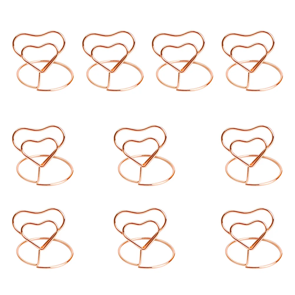 

10pcs Card Holder Elegant Memo Table Number Paper Clips Wedding Supplies Bridal Shower Desk Accessories Spiral Base Sturdy Small