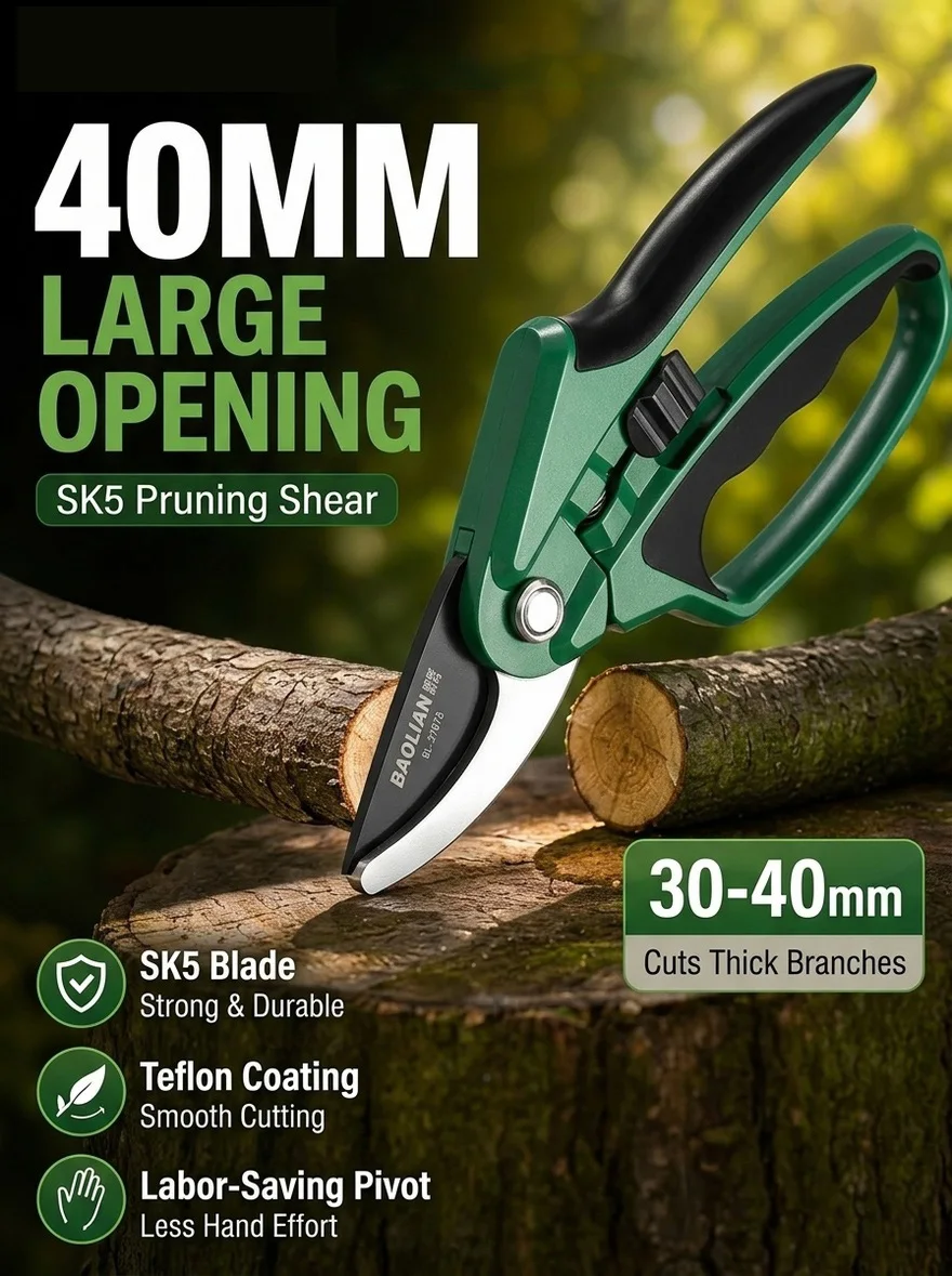 SK5 Effortless Pruning Shears—30mm Wide-Opening Gardening Pruning Shears for Fruit Trees and Flowers